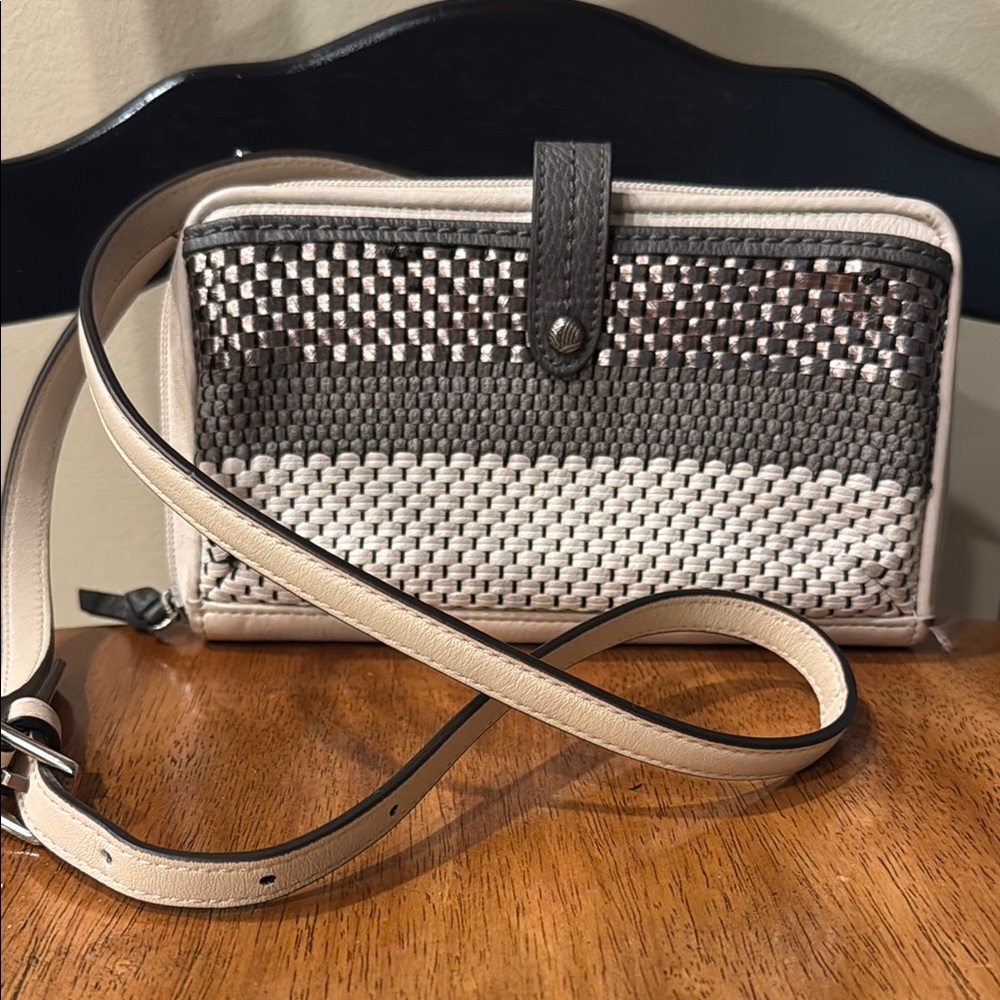 The Sak Silver and Cream Crossbody